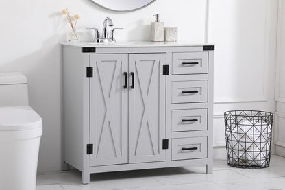 Elegant Furniture & Lighting - Grant 36 inch bathroom vanity in Grey - VF90236GR veiw 3