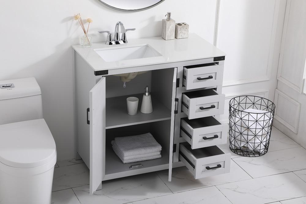 Elegant Furniture & Lighting - Grant 36 inch bathroom vanity in Grey - VF90236GR veiw 4