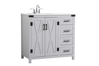 Elegant Furniture & Lighting - Grant 36 inch bathroom vanity in Grey - VF90236GR veiw 7