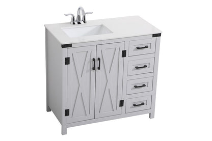 Elegant Furniture & Lighting - Grant 36 inch bathroom vanity in Grey - VF90236GR veiw 8