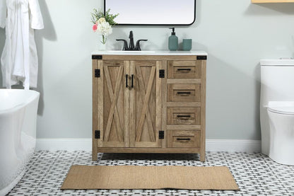 Elegant Furniture & Lighting - Grant 36 inch Single bathroom vanity in natural oak - VF90236NT veiw 2