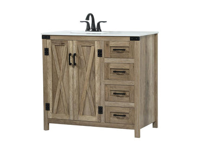 Elegant Furniture & Lighting - Grant 36 inch Single bathroom vanity in natural oak - VF90236NT veiw 8