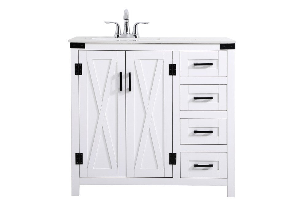 Elegant Furniture & Lighting - Grant 36 inch bathroom vanity in White - VF90236WH veiw 1