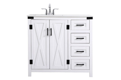 Elegant Furniture & Lighting - Grant 36 inch bathroom vanity in White - VF90236WH veiw 1