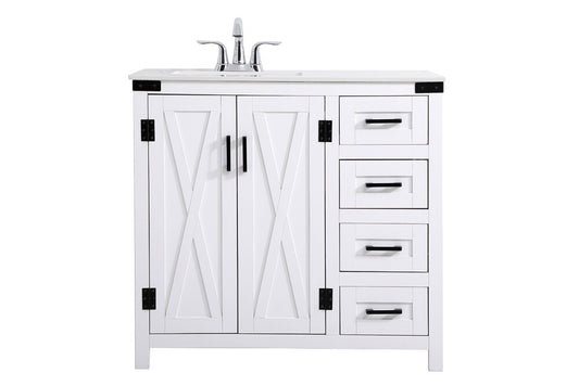 Elegant Furniture & Lighting - Grant 36 inch bathroom vanity in White - VF90236WH veiw 1