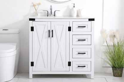 Elegant Furniture & Lighting - Grant 36 inch bathroom vanity in White - VF90236WH veiw 2