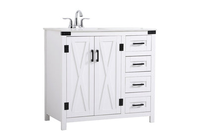 Elegant Furniture & Lighting - Grant 36 inch bathroom vanity in White - VF90236WH veiw 7