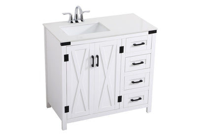 Elegant Furniture & Lighting - Grant 36 inch bathroom vanity in White - VF90236WH veiw 8