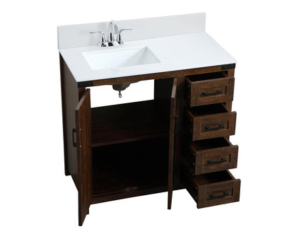 Elegant Furniture & Lighting - Grant 36 inch Single Bathroom Vanity in Espresso with Backsplash - VF90236EX-BS veiw 3