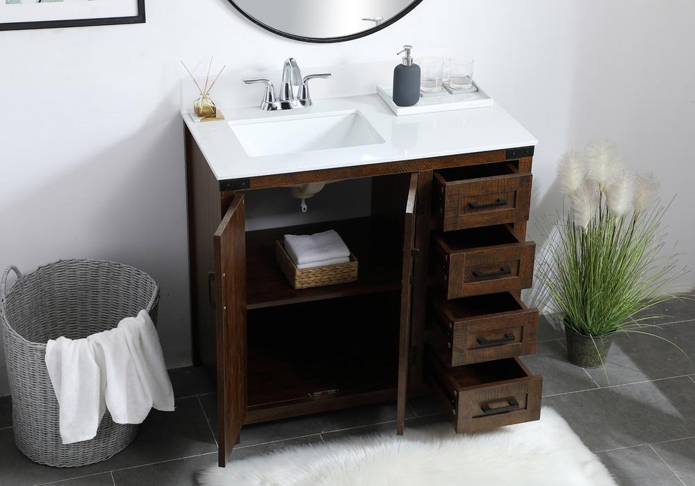 Elegant Furniture & Lighting - Grant 36 inch Single Bathroom Vanity in Espresso with Backsplash - VF90236EX-BS veiw 9