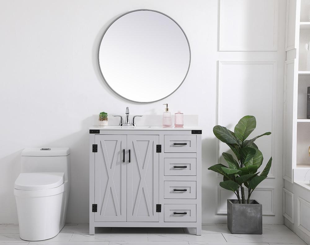 Elegant Furniture & Lighting - Grant 36 inch bathroom Vanity in Grey with Backsplash - VF90236GR-BS veiw 10