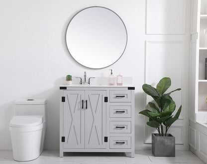 Elegant Furniture & Lighting - Grant 36 inch bathroom Vanity in Grey with Backsplash - VF90236GR-BS veiw 10