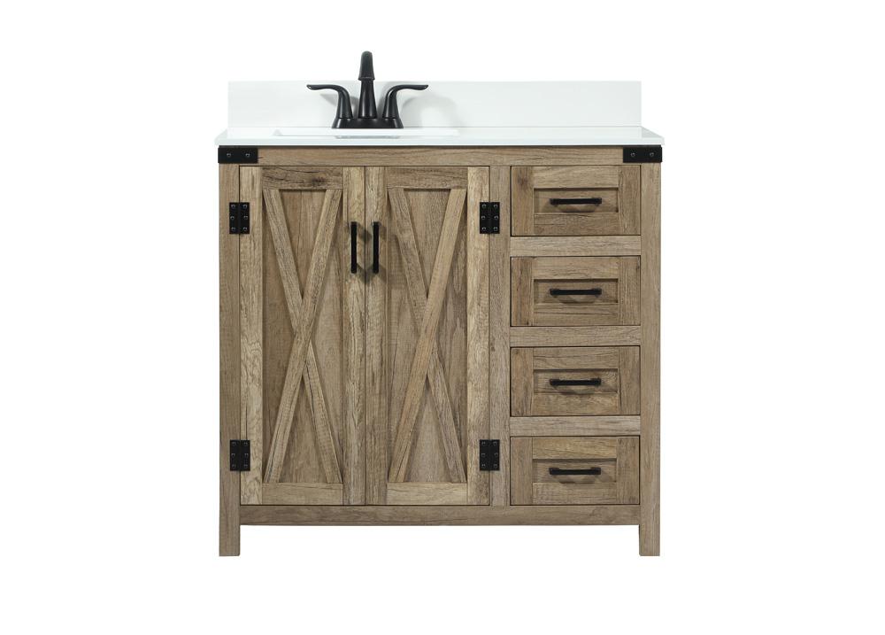 Elegant Furniture & Lighting - Grant 36 inch Single bathroom vanity in natural oak with backsplash - VF90236NT-BS veiw 1