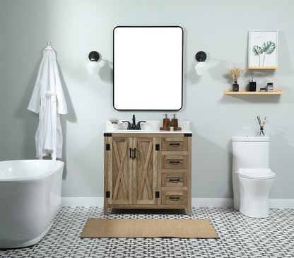 Elegant Furniture & Lighting - Grant 36 inch Single bathroom vanity in natural oak with backsplash - VF90236NT-BS veiw 5