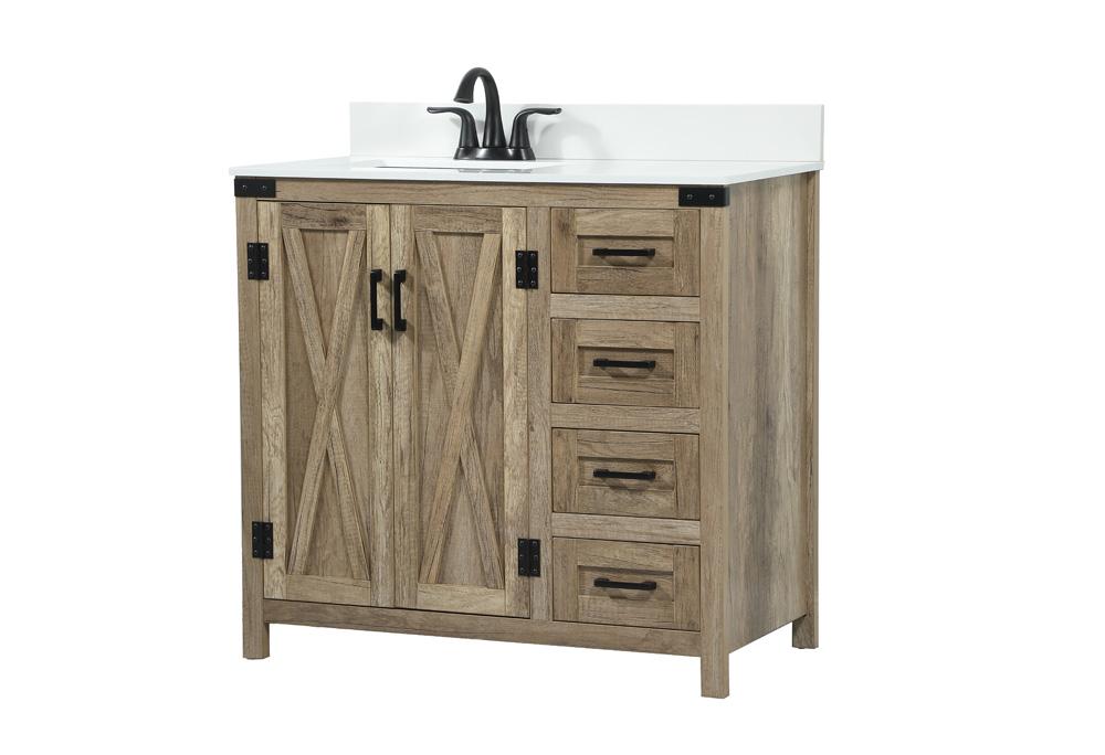 Elegant Furniture & Lighting - Grant 36 inch Single bathroom vanity in natural oak with backsplash - VF90236NT-BS veiw 8
