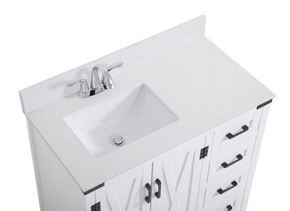 Elegant Furniture & Lighting - Grant 36 inch bathroom Vanity in White with Backsplash - VF90236WH-BS veiw 3