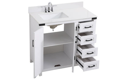 Elegant Furniture & Lighting - Grant 36 inch bathroom Vanity in White with Backsplash - VF90236WH-BS veiw 15