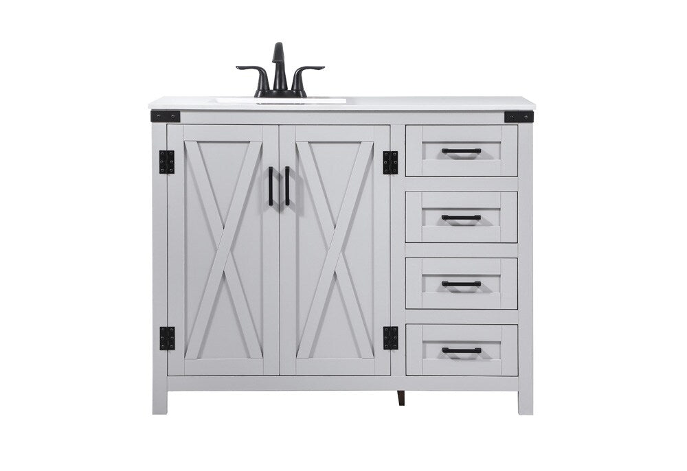 Elegant Furniture & Lighting - Grant 42 inch Single bathroom vanity in grey - VF90242GR veiw 1