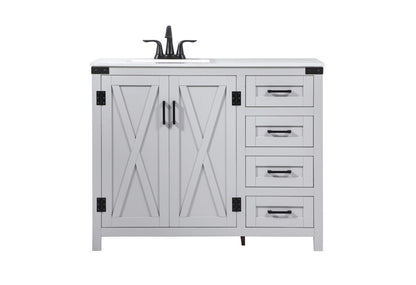 Elegant Furniture & Lighting - Grant 42 inch Single bathroom vanity in grey - VF90242GR veiw 1
