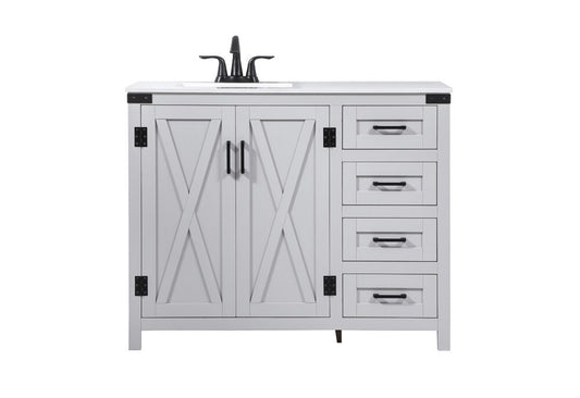Elegant Furniture & Lighting - Grant 42 inch Single bathroom vanity in grey - VF90242GR veiw 1