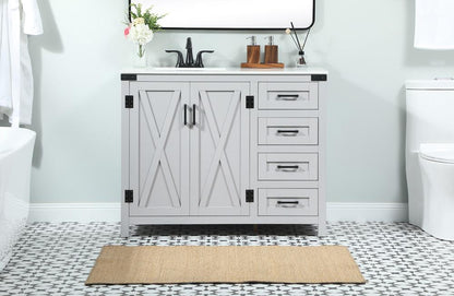 Elegant Furniture & Lighting - Grant 42 inch Single bathroom vanity in grey - VF90242GR veiw 2