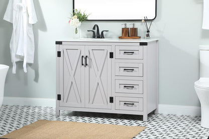 Elegant Furniture & Lighting - Grant 42 inch Single bathroom vanity in grey - VF90242GR veiw 3