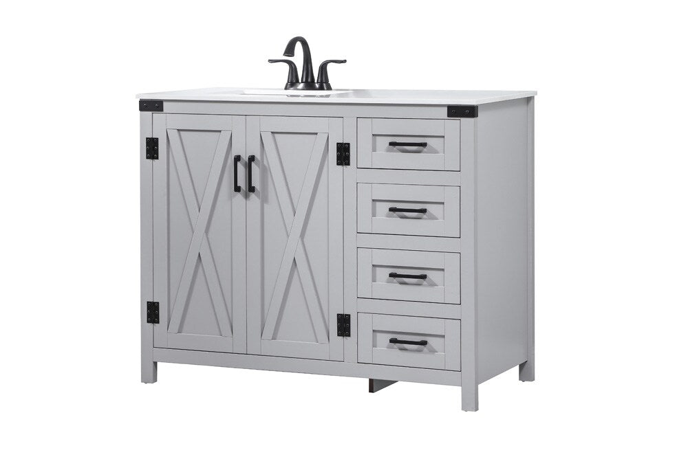 Elegant Furniture & Lighting - Grant 42 inch Single bathroom vanity in grey - VF90242GR veiw 9