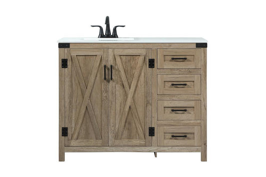 Elegant Furniture & Lighting - Grant 42 inch Single bathroom vanity in natural oak - VF90242NT veiw 1