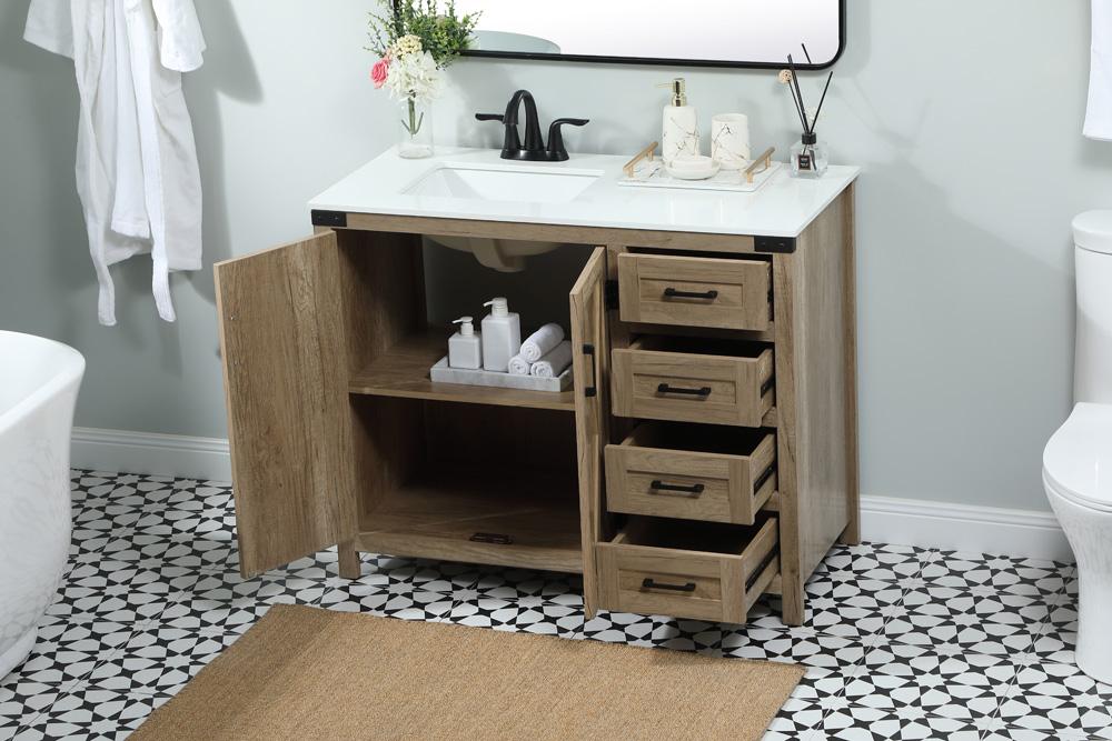Elegant Furniture & Lighting - Grant 42 inch Single bathroom vanity in natural oak - VF90242NT veiw 4