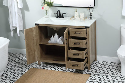 Elegant Furniture & Lighting - Grant 42 inch Single bathroom vanity in natural oak - VF90242NT veiw 4