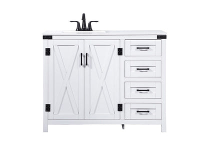 Elegant Furniture & Lighting - Grant 42 inch Single bathroom vanity in white - VF90242WH veiw 1