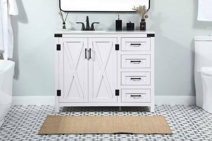 Elegant Furniture & Lighting - Grant 42 inch Single bathroom vanity in white - VF90242WH veiw 2
