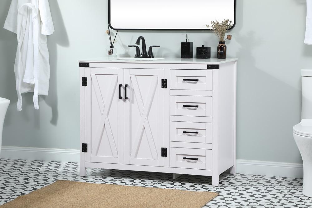 Elegant Furniture & Lighting - Grant 42 inch Single bathroom vanity in white - VF90242WH veiw 3