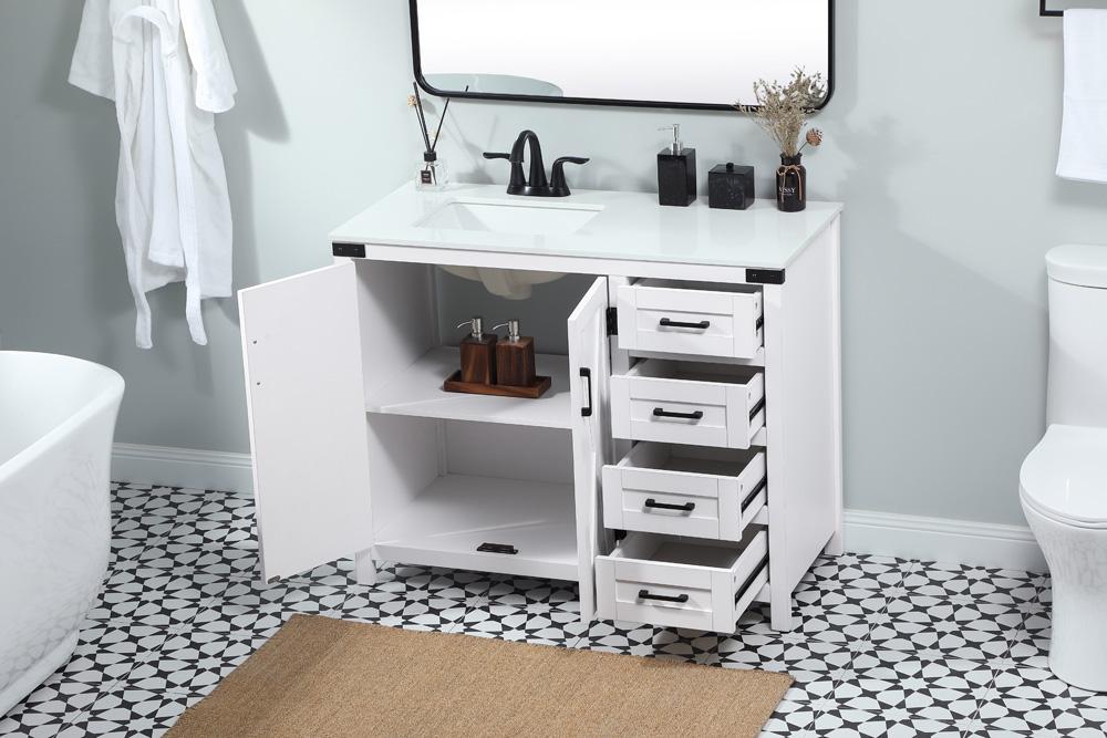 Elegant Furniture & Lighting - Grant 42 inch Single bathroom vanity in white - VF90242WH veiw 4