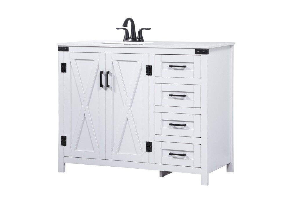 Elegant Furniture & Lighting - Grant 42 inch Single bathroom vanity in white - VF90242WH veiw 8