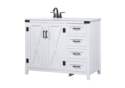 Elegant Furniture & Lighting - Grant 42 inch Single bathroom vanity in white - VF90242WH veiw 8