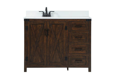 Elegant Furniture & Lighting - Grant 42 inch Single bathroom vanity in expresso with backsplash - VF90242EX-BS veiw 1