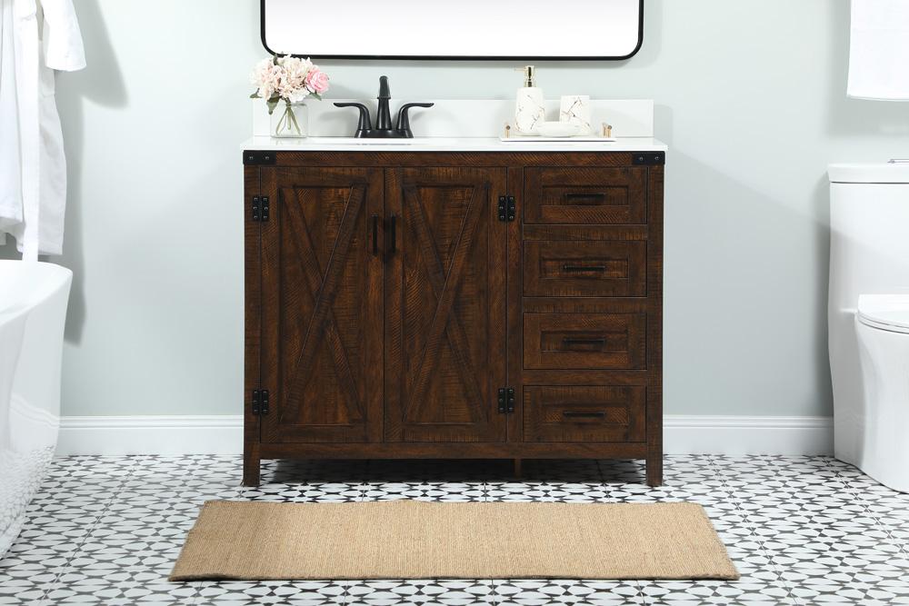 Elegant Furniture & Lighting - Grant 42 inch Single bathroom vanity in expresso with backsplash - VF90242EX-BS veiw 2