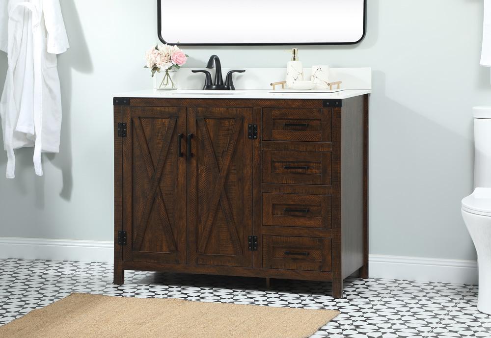 Elegant Furniture & Lighting - Grant 42 inch Single bathroom vanity in expresso with backsplash - VF90242EX-BS veiw 3