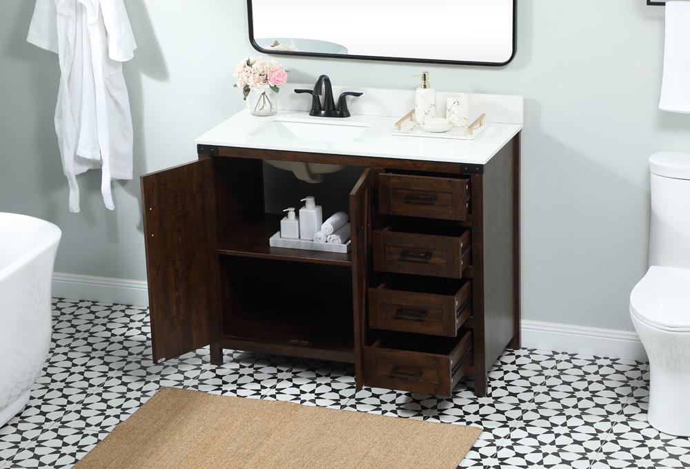 Elegant Furniture & Lighting - Grant 42 inch Single bathroom vanity in expresso with backsplash - VF90242EX-BS veiw 4