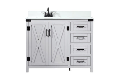 Elegant Furniture & Lighting - Grant 42 inch Single bathroom vanity in grey with backsplash - VF90242GR-BS veiw 1
