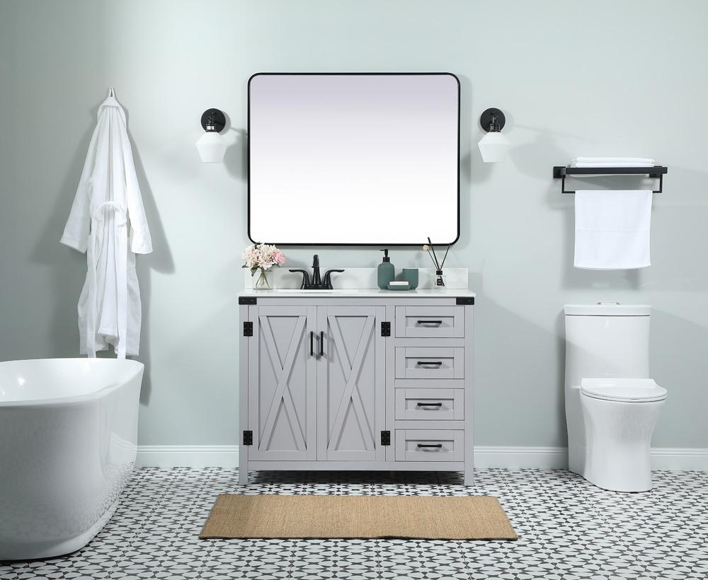 Elegant Furniture & Lighting - Grant 42 inch Single bathroom vanity in grey with backsplash - VF90242GR-BS veiw 5