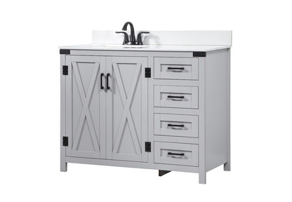 Elegant Furniture & Lighting - Grant 42 inch Single bathroom vanity in grey with backsplash - VF90242GR-BS veiw 8