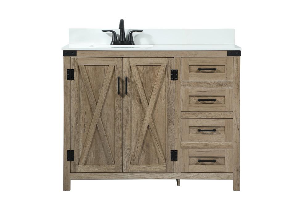 Elegant Furniture & Lighting - Grant 42 inch Single bathroom vanity in natural oak with backsplash - VF90242NT-BS veiw 1