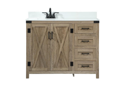 Elegant Furniture & Lighting - Grant 42 inch Single bathroom vanity in natural oak with backsplash - VF90242NT-BS veiw 1