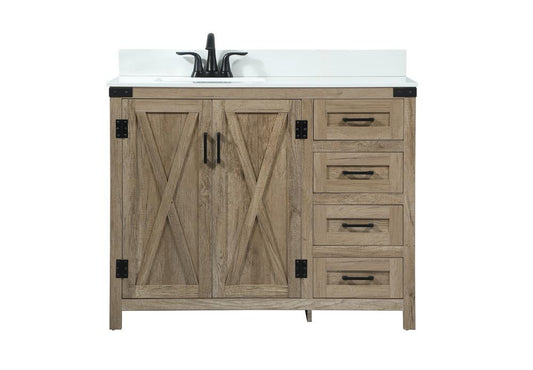 Elegant Furniture & Lighting - Grant 42 inch Single bathroom vanity in natural oak with backsplash - VF90242NT-BS veiw 1