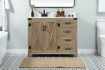 Elegant Furniture & Lighting - Grant 42 inch Single bathroom vanity in natural oak with backsplash - VF90242NT-BS veiw 2