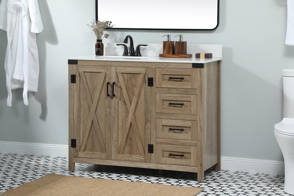 Elegant Furniture & Lighting - Grant 42 inch Single bathroom vanity in natural oak with backsplash - VF90242NT-BS veiw 3