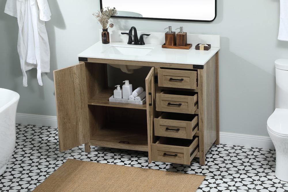 Elegant Furniture & Lighting - Grant 42 inch Single bathroom vanity in natural oak with backsplash - VF90242NT-BS veiw 4