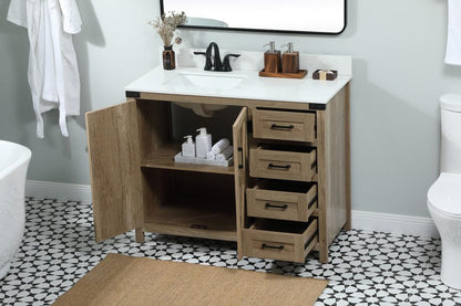 Elegant Furniture & Lighting - Grant 42 inch Single bathroom vanity in natural oak with backsplash - VF90242NT-BS veiw 4